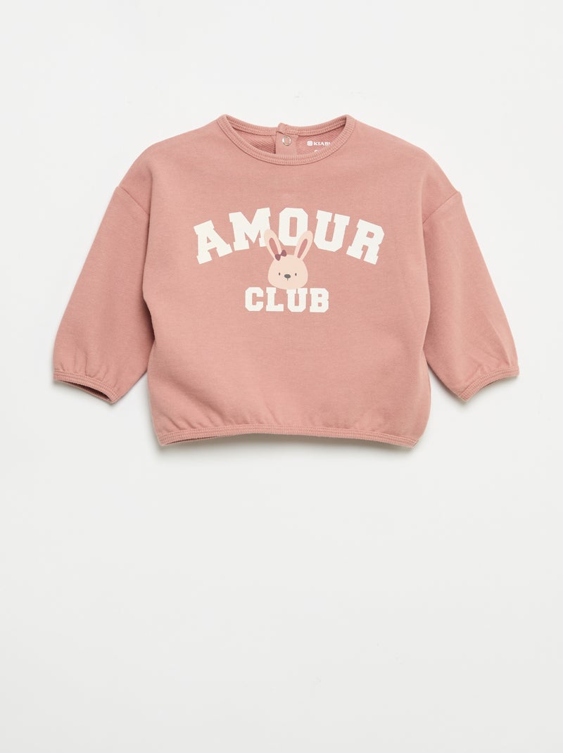 Conjunto de 2 peças em moletão Rosa - Kiabi