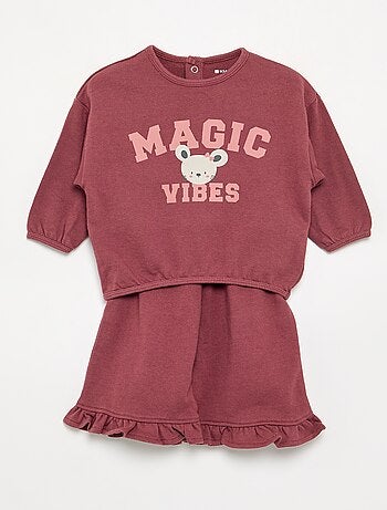 Conjunto de 2 peças em moletão