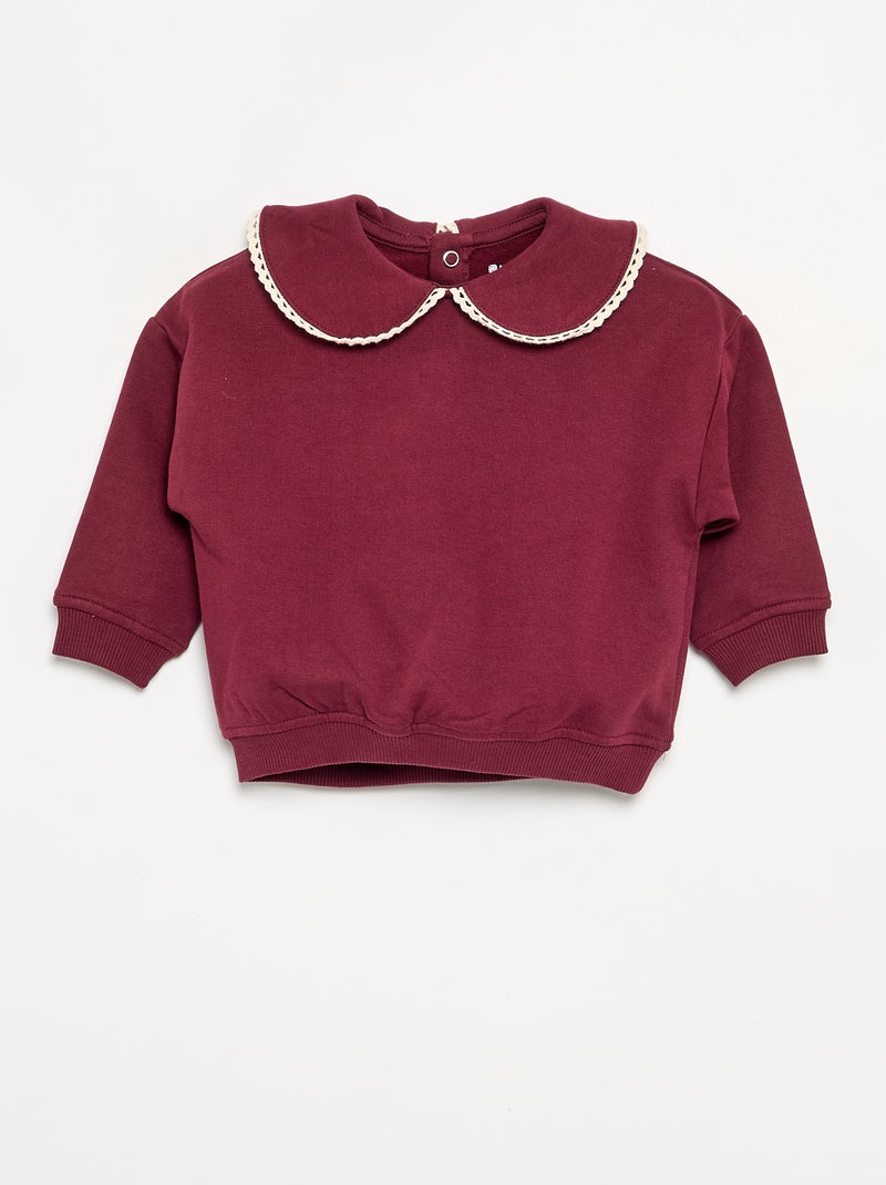 Conjunto de 2 peças em polar - Sweatshirt + calças de jogging Violeta - Kiabi