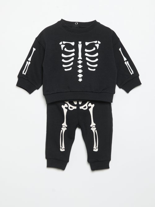 Conjunto de 2 peças 'Halloween' - Sweat + calças de jogging - Kiabi