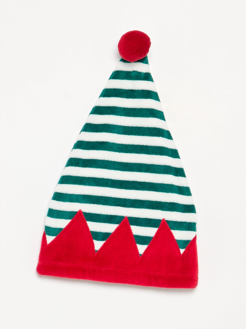Conjunto de 2 peças 'Natal' em veludo - pijama macacão + gorro Verde - Kiabi