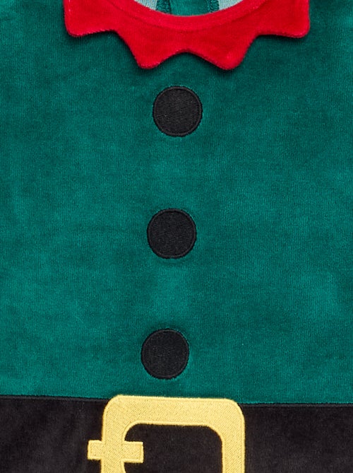 Conjunto de 2 peças 'Natal' em veludo - pijama macacão + gorro - Kiabi
