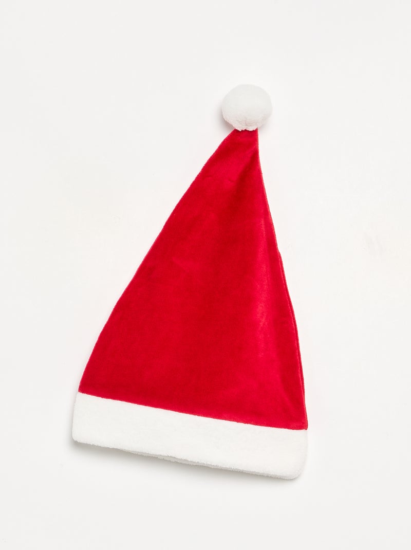 Conjunto de 2 peças 'Natal' em veludo - pijama macacão + gorro Vermelho - Kiabi