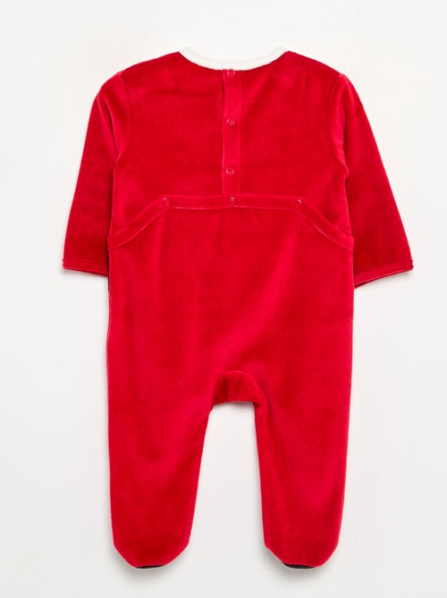 Conjunto de 2 peças 'Natal' em veludo - pijama macacão + gorro - Kiabi Conjunto de 2 peças 'Natal' em veludo - pijama macacão + gorro - Kiabi
