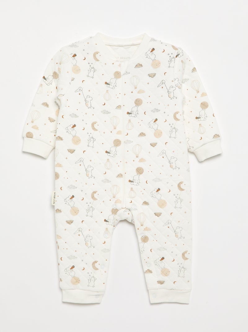Conjunto de 2 peças \'Petit Béguin\' - Macacão + botinhas Branco - Kiabi