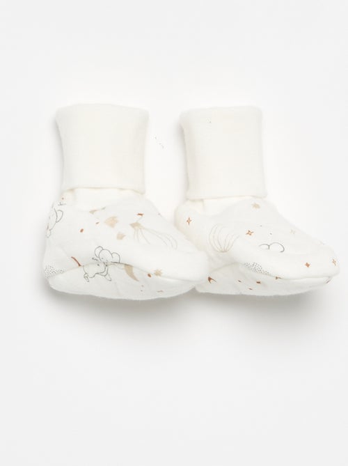 Conjunto de 2 peças \'Petit Béguin\' - Macacão + botinhas - Kiabi Conjunto de 2 peças \'Petit Béguin\' - Macacão + botinhas - Kiabi