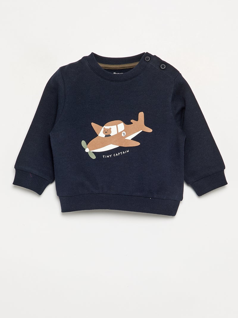 Conjunto de 2 peças  sweatshirt  + calças Azul - Kiabi
