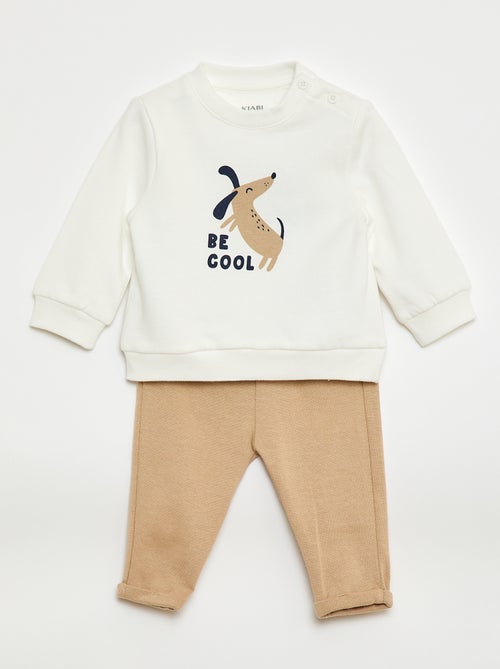 Conjunto de 2 peças  sweatshirt  + calças - Kiabi