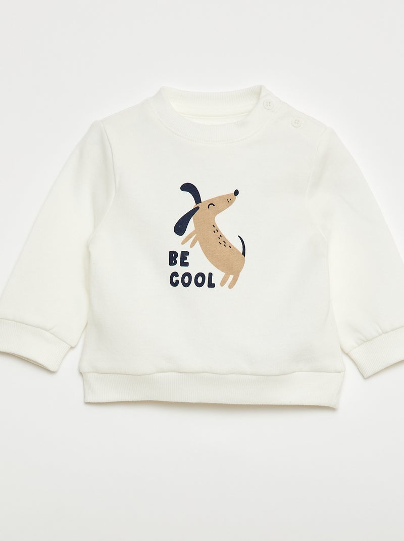 Conjunto de 2 peças  sweatshirt  + calças Bege - Kiabi