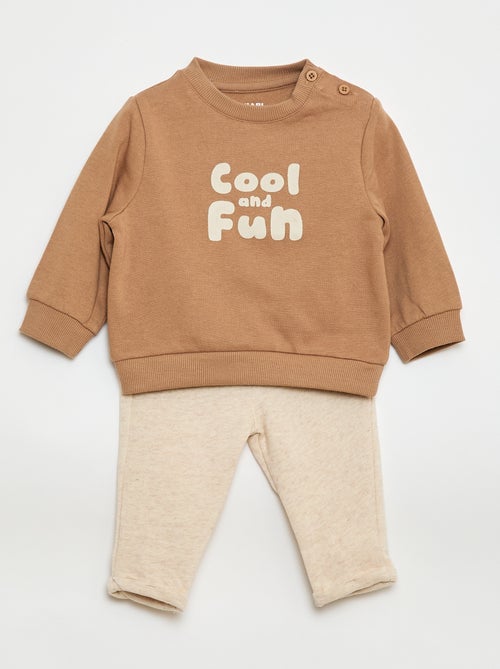 Conjunto de 2 peças  sweatshirt  + calças - Kiabi
