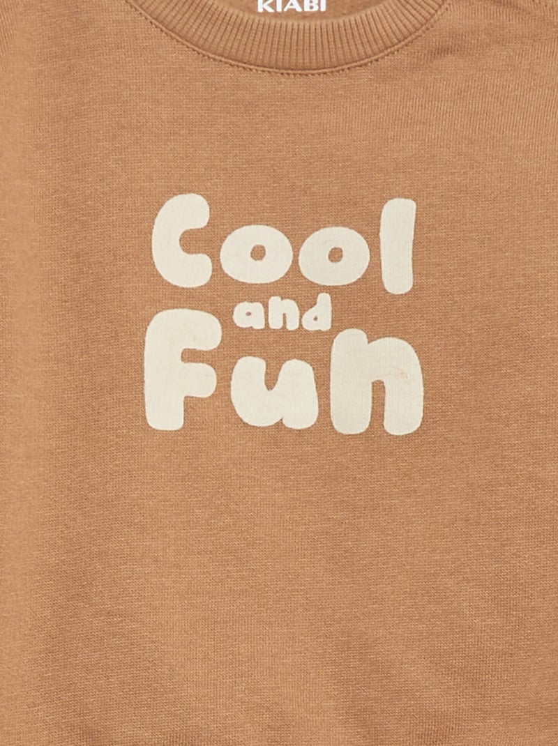 Conjunto de 2 peças  sweatshirt  + calças Bege - Kiabi