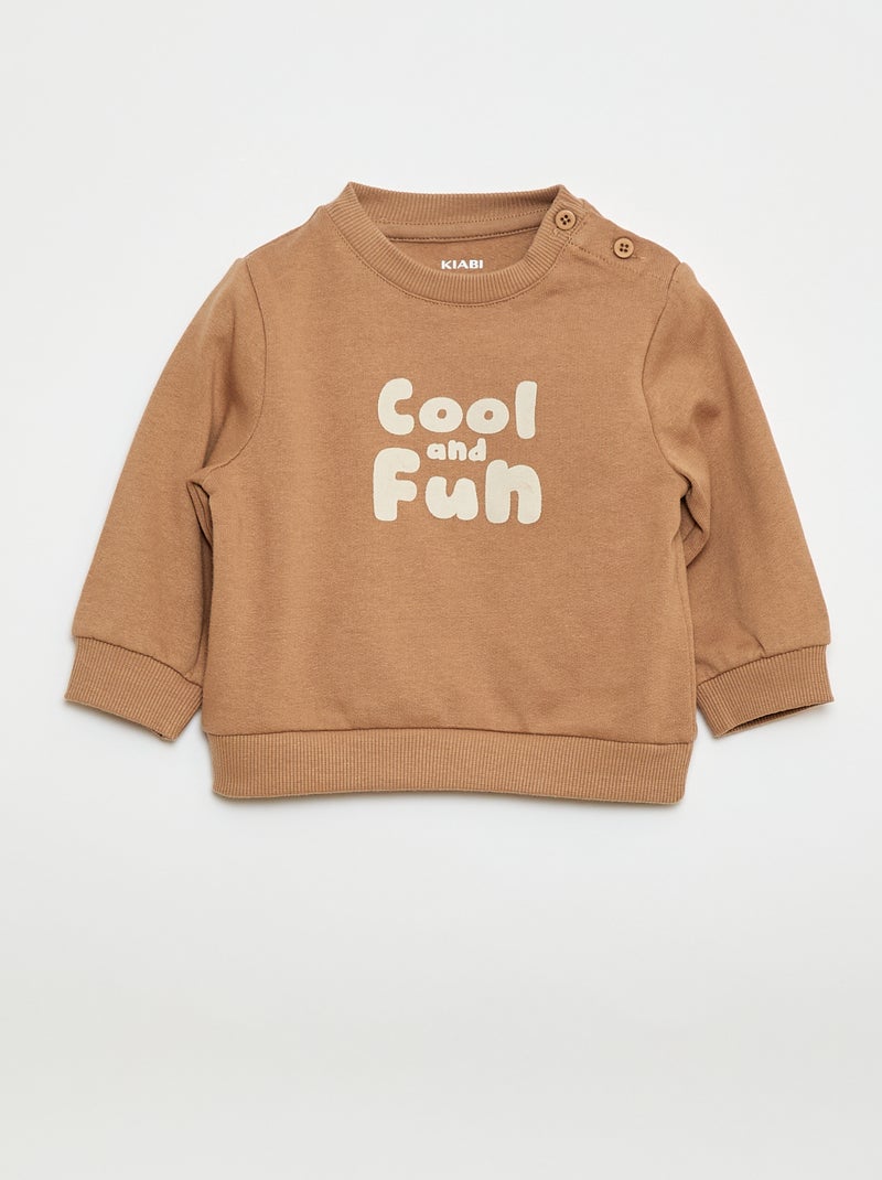 Conjunto de 2 peças  sweatshirt  + calças Bege - Kiabi