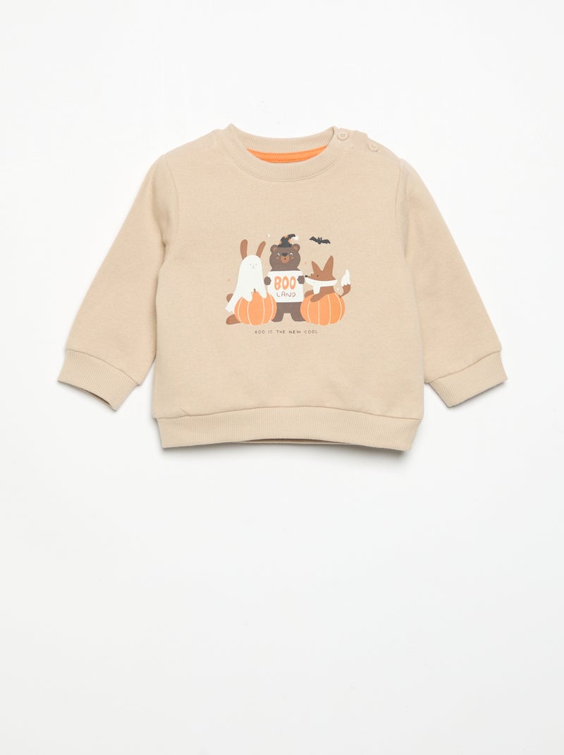 Conjunto de 2 peças  sweatshirt  + calças Bege - Kiabi