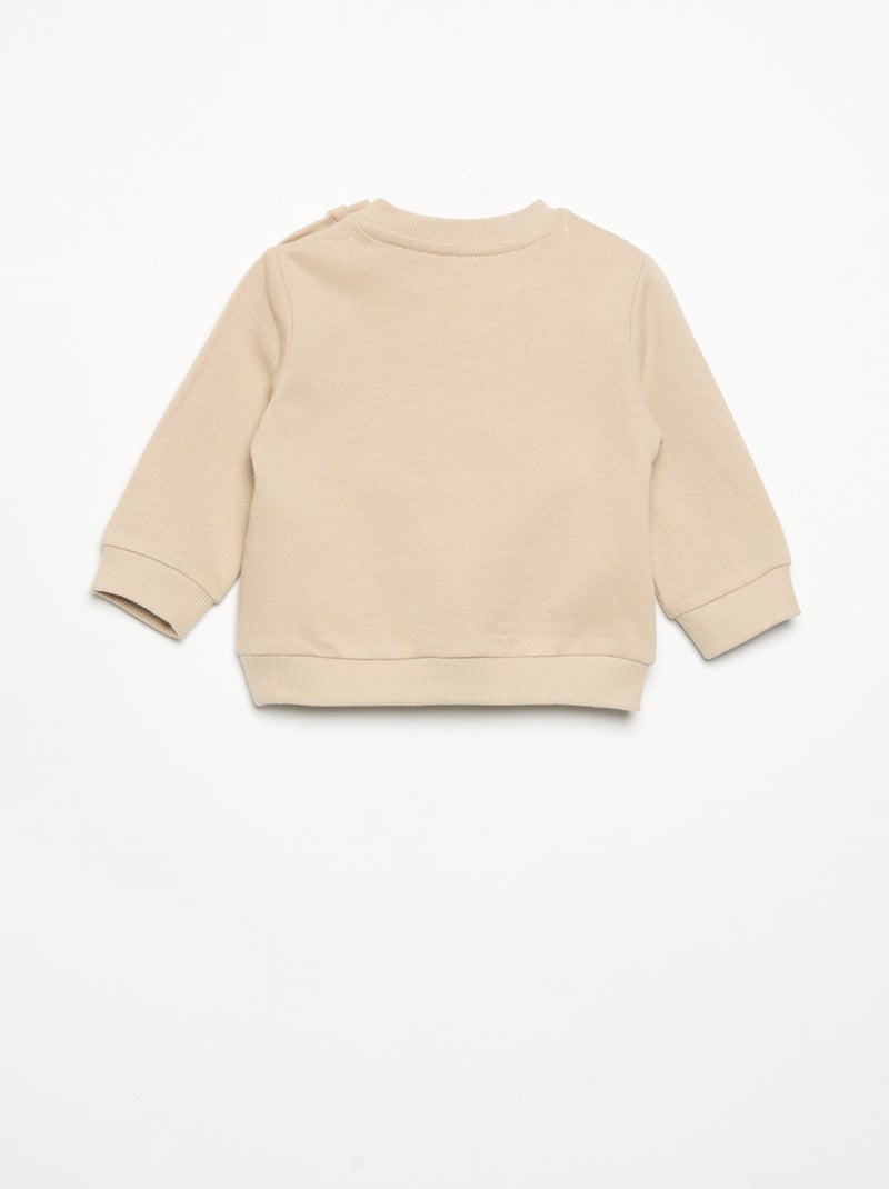 Conjunto de 2 peças  sweatshirt  + calças Bege - Kiabi