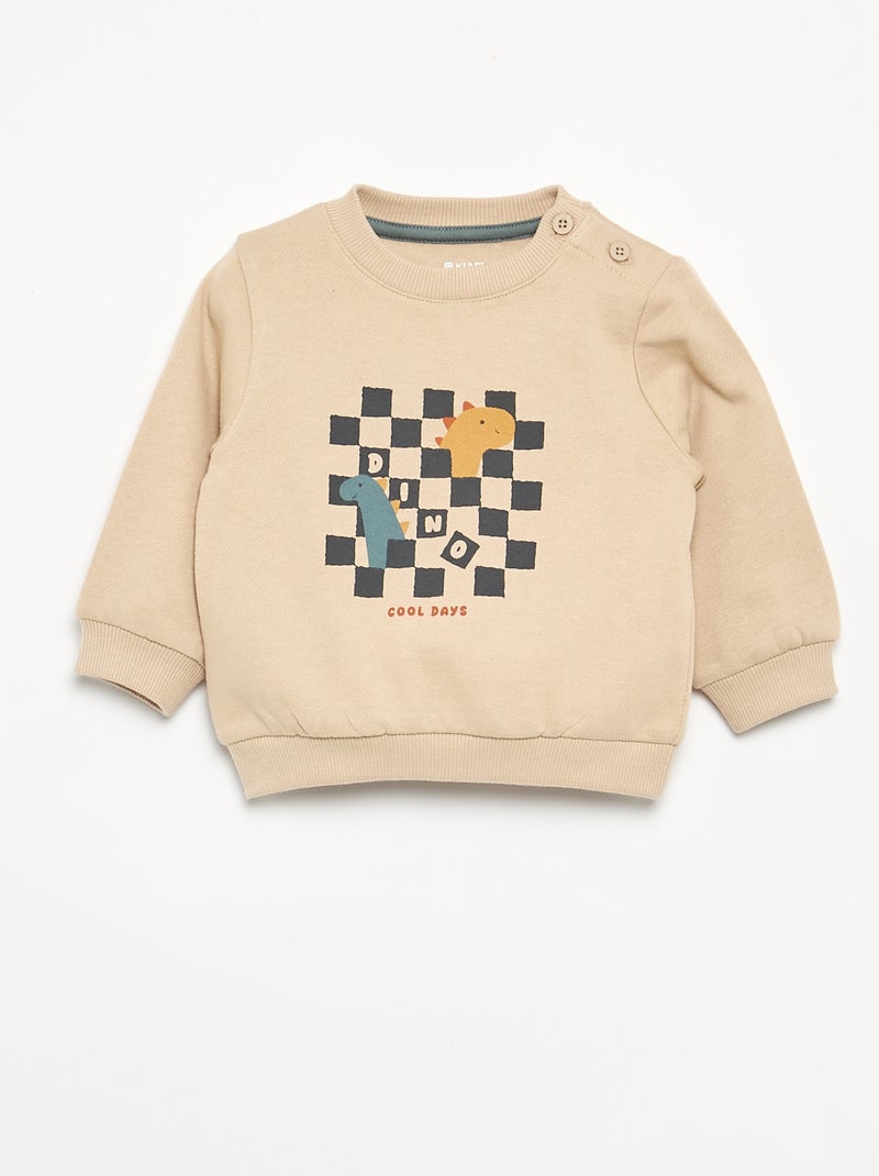 Conjunto de 2 peças  sweatshirt  + calças Bege - Kiabi