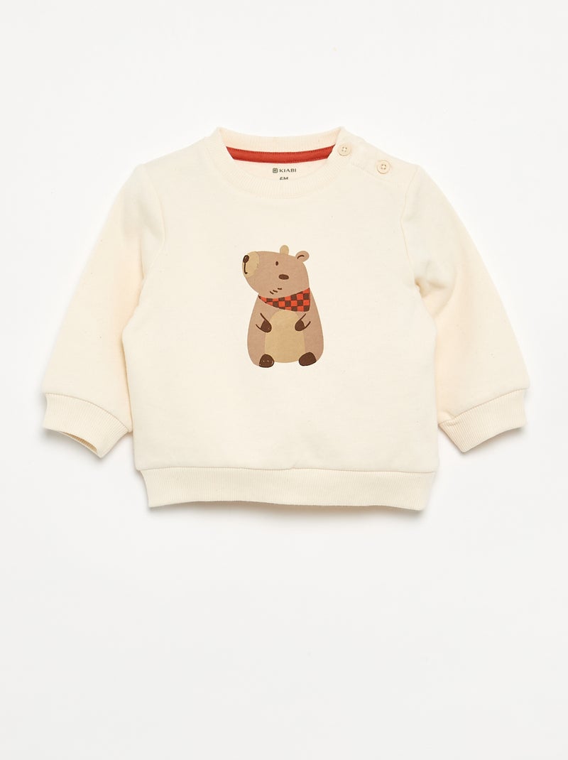 Conjunto de 2 peças  sweatshirt  + calças Bege - Kiabi