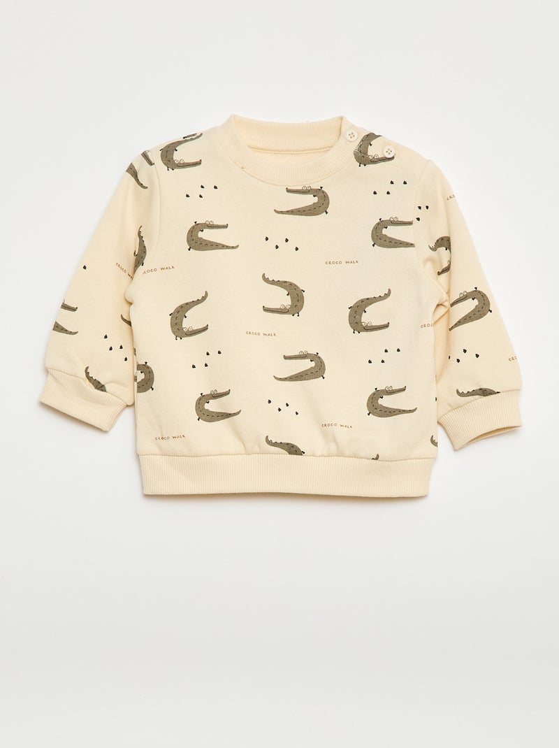 Conjunto de 2 peças  sweatshirt  + calças Branco - Kiabi