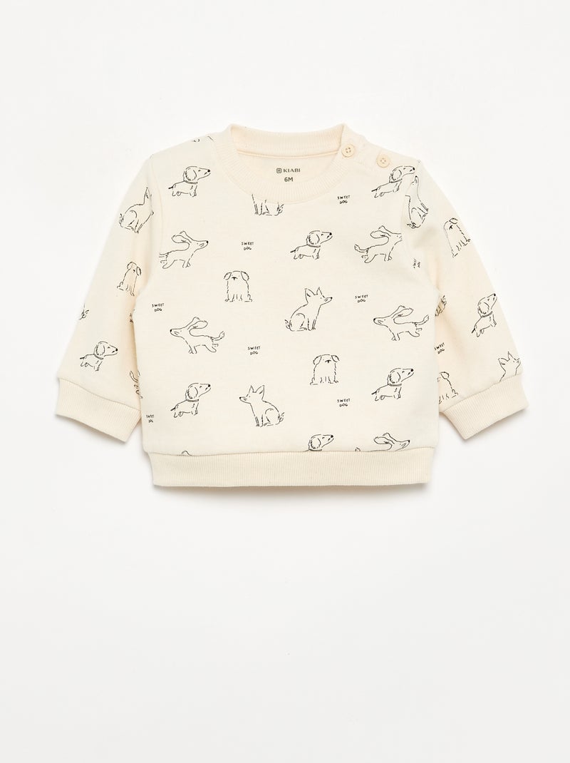 Conjunto de 2 peças  sweatshirt  + calças Branco - Kiabi