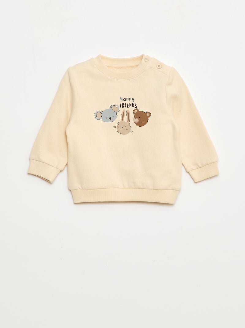 Conjunto de 2 peças  sweatshirt  + calças Branco - Kiabi