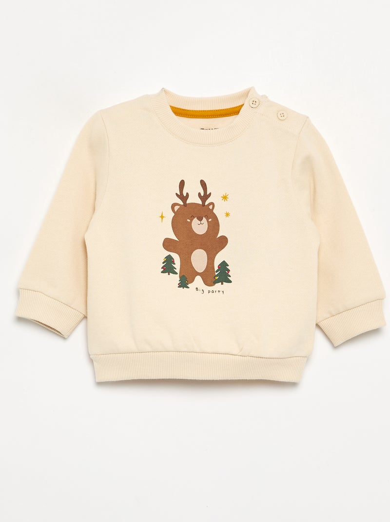 Conjunto de 2 peças  sweatshirt  + calças Branco - Kiabi