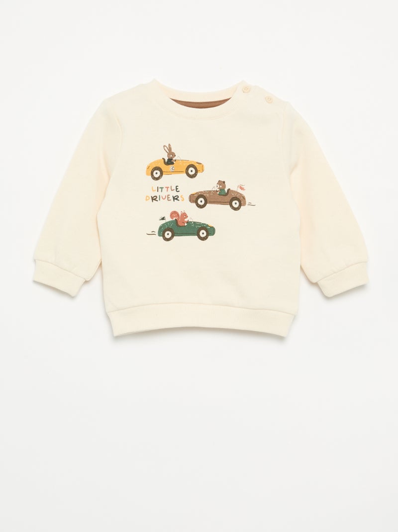 Conjunto de 2 peças  sweatshirt  + calças Branco - Kiabi
