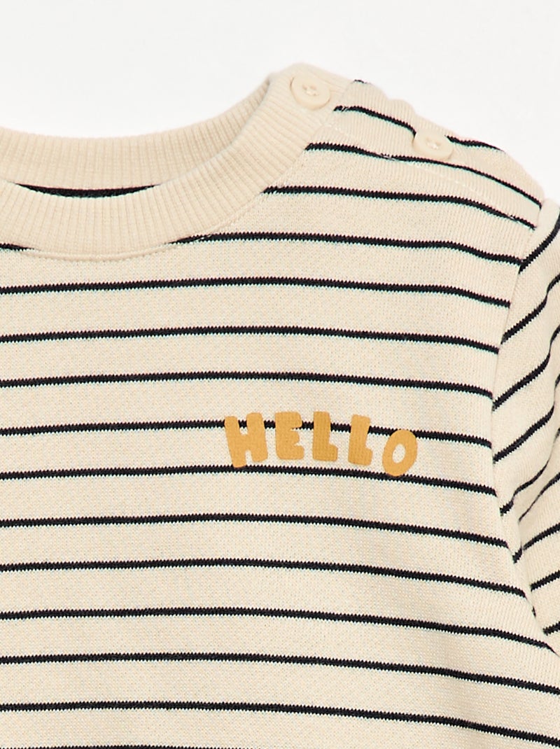 Conjunto de 2 peças  sweatshirt  + calças Branco - Kiabi