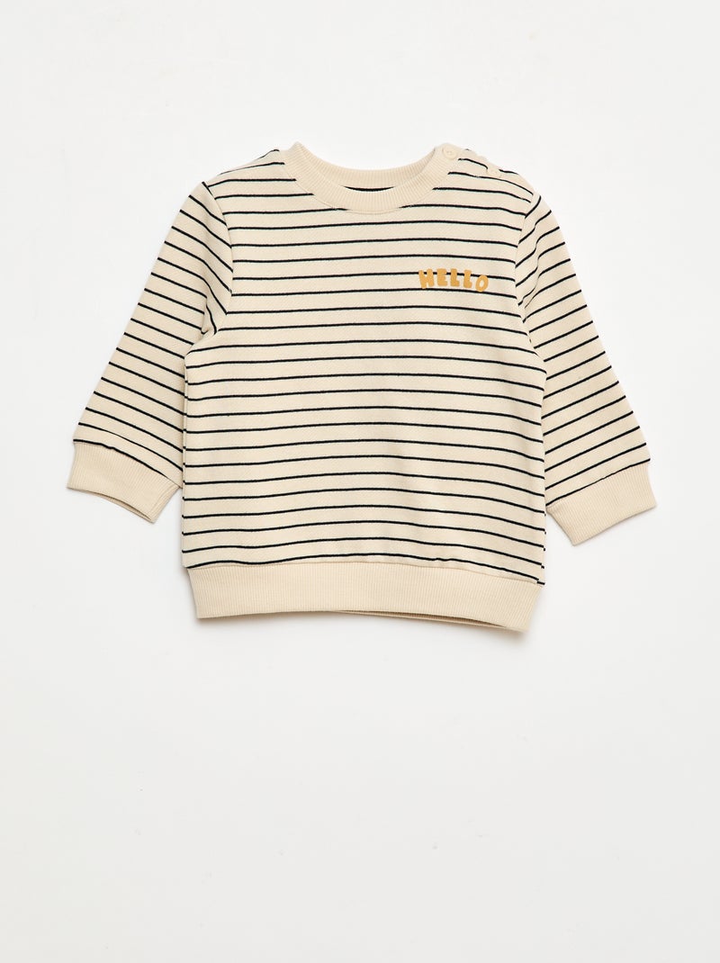 Conjunto de 2 peças  sweatshirt  + calças Branco - Kiabi