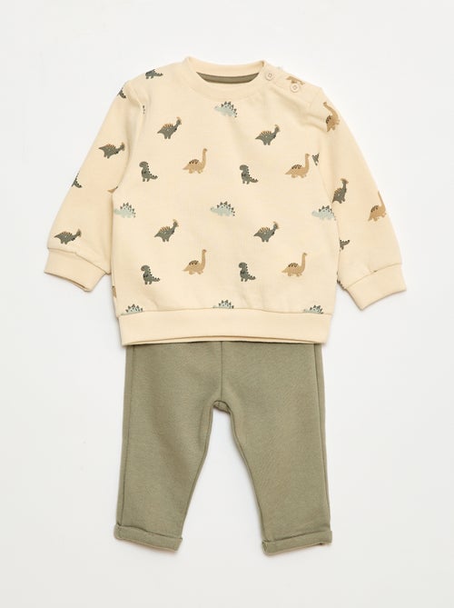 Conjunto de 2 peças  sweatshirt  + calças - Kiabi