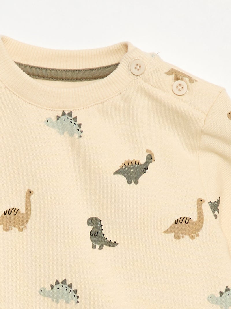 Conjunto de 2 peças  sweatshirt  + calças Branco - Kiabi