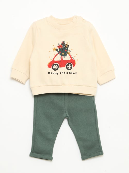 Conjunto de 2 peças  sweatshirt  + calças - Kiabi