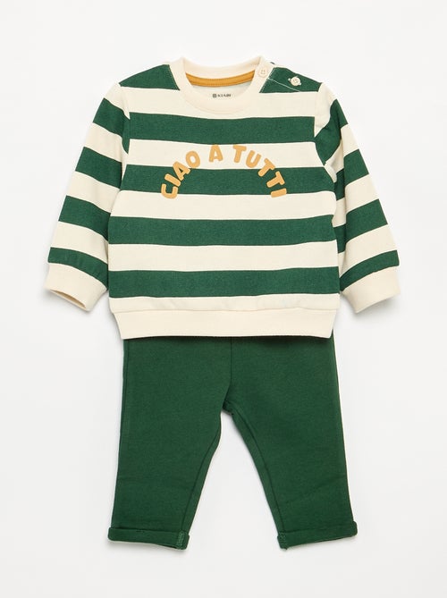 Conjunto de 2 peças  sweatshirt  + calças - Kiabi