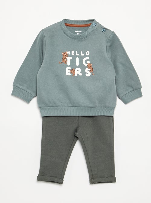 Conjunto de 2 peças  sweatshirt  + calças - Kiabi