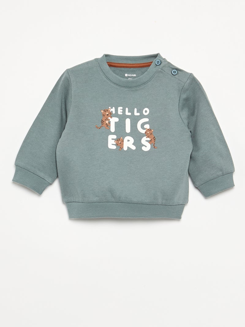 Conjunto de 2 peças  sweatshirt  + calças Verde - Kiabi