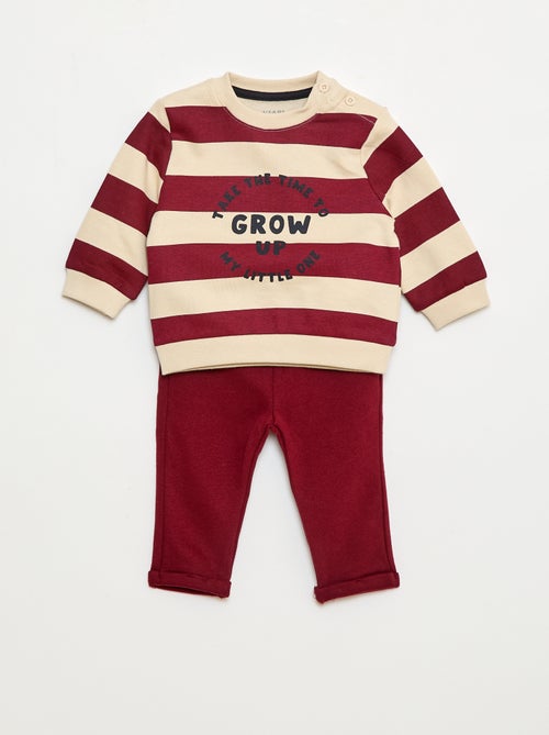 Conjunto de 2 peças  sweatshirt  + calças - Kiabi