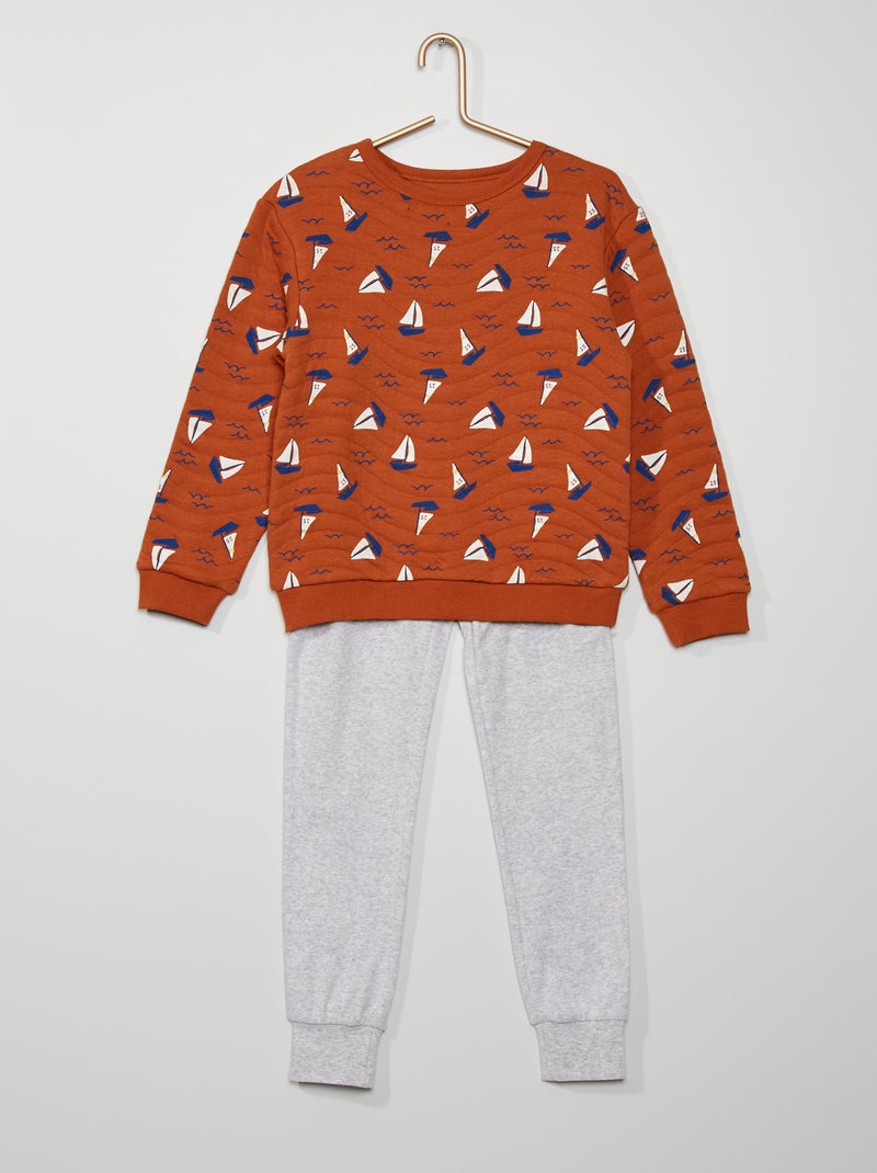 Conjunto de 2 peças: sweatshirt  e calças CASTANHO - Kiabi