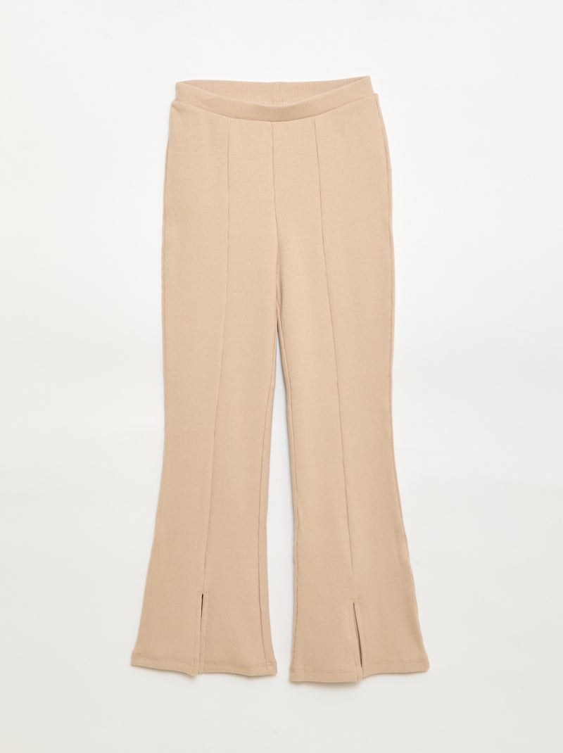 Conjunto de 2 peças: T-shirt + calças flare Beige - Kiabi