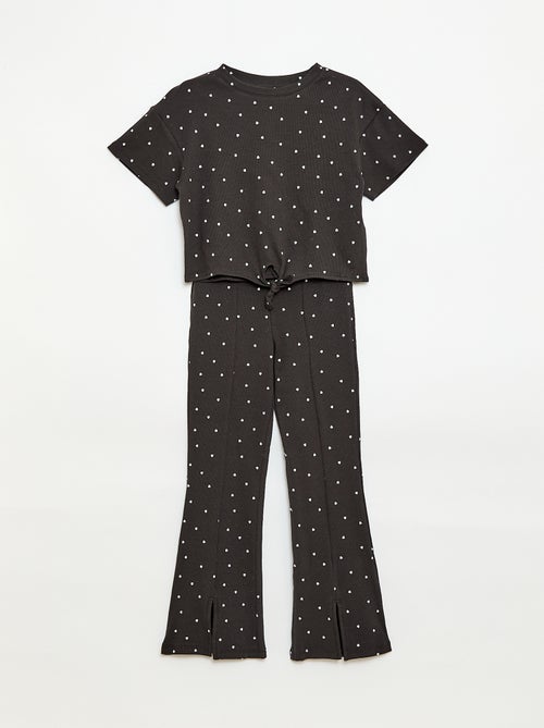 Conjunto de 2 peças T-shirt e calças flare - Kiabi