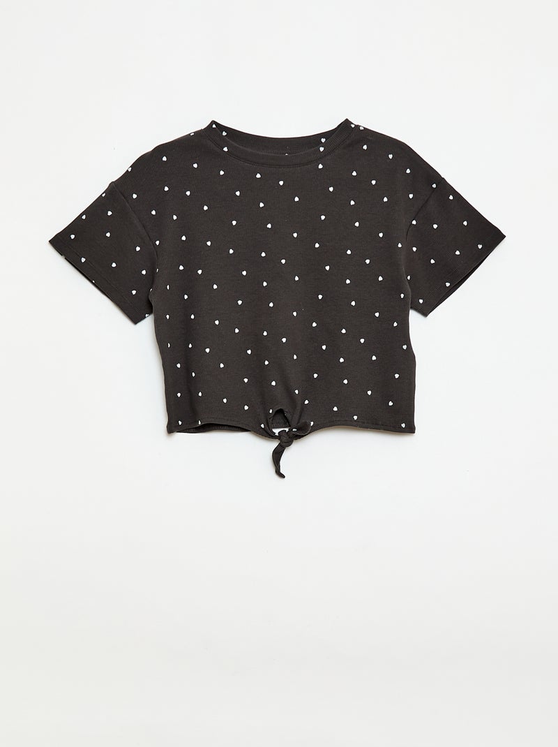 Conjunto de 2 peças T-shirt e calças flare Preto - Kiabi