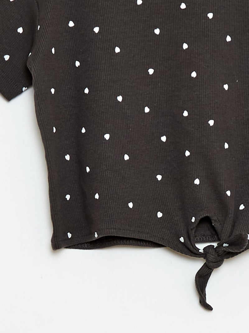 Conjunto de 2 peças T-shirt e calças flare Preto - Kiabi