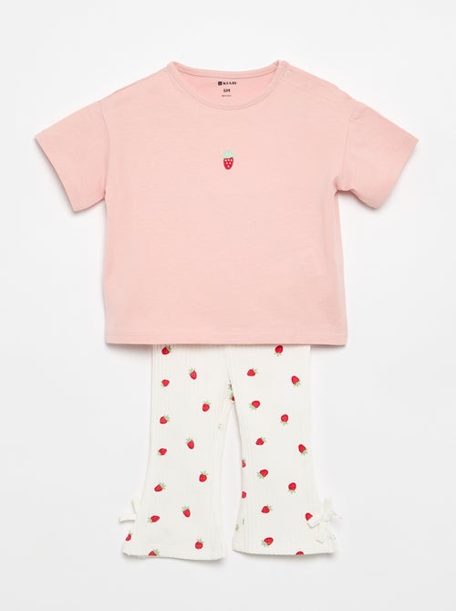 Conjunto de 2 peças T-shirt + legging - Kiabi Conjunto de 2 peças T-shirt + legging - Kiabi