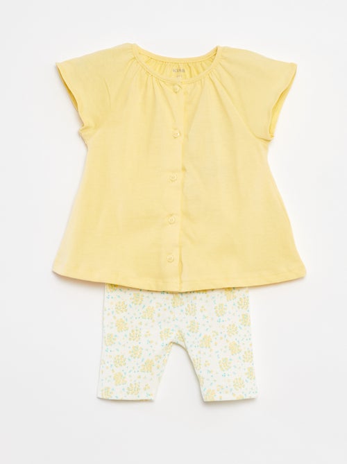 Conjunto de 2 peças t-shirt + leggings estampadas - Kiabi