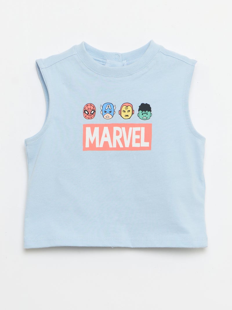 Conjunto de 2 peças top sem mangas + calções 'Marvel' Azul - Kiabi
