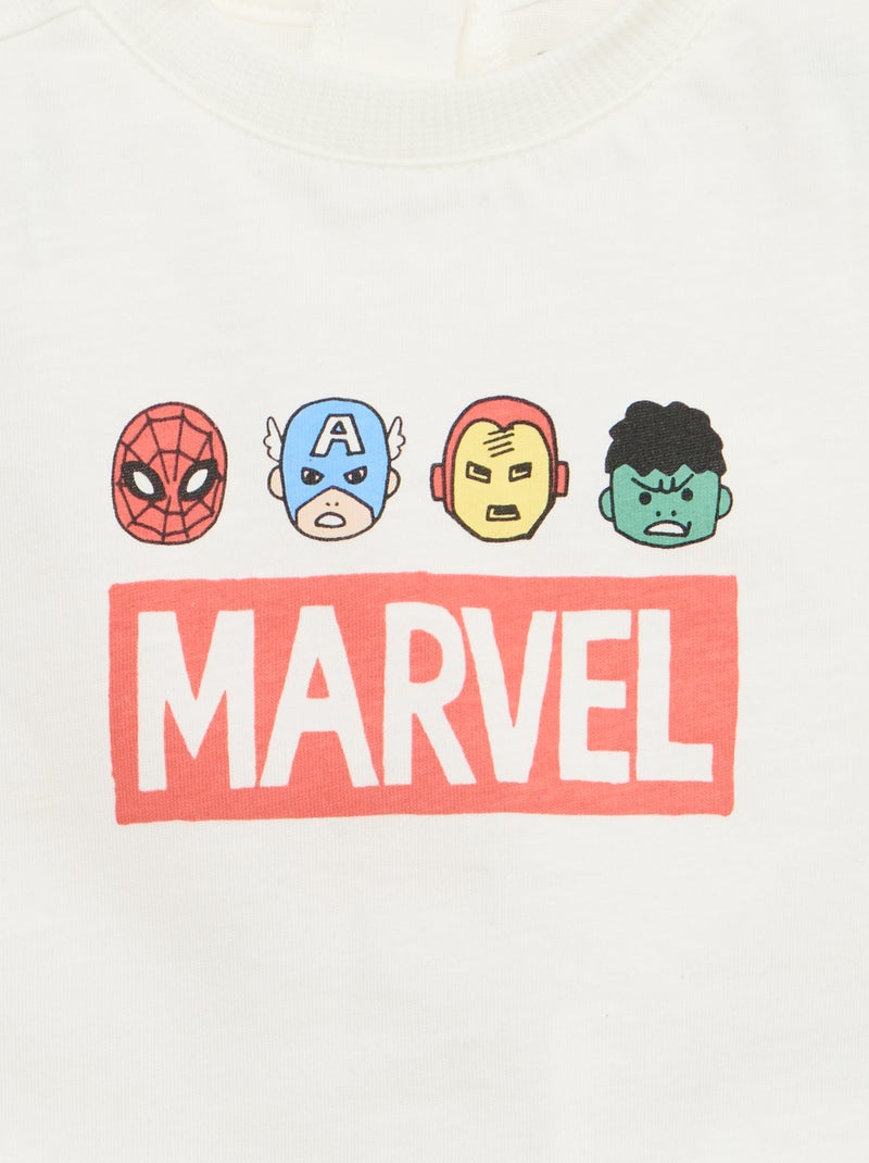 Conjunto de 2 peças top sem mangas + calções 'Marvel' Branco - Kiabi
