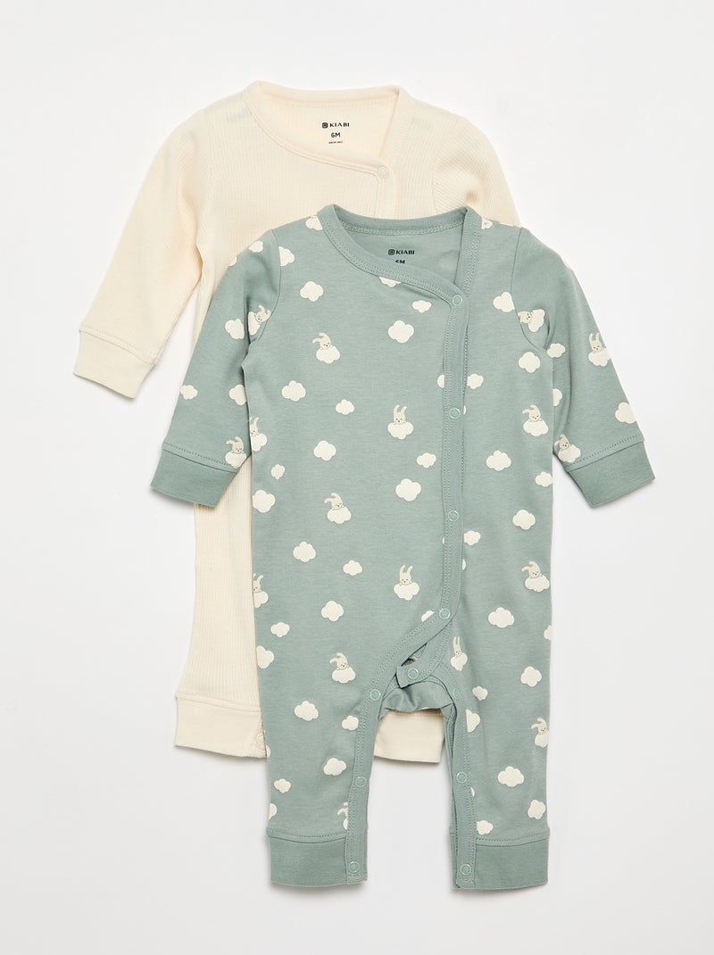 Conjunto de 2 pijamas - coleção fácil de vestir Verde - Kiabi