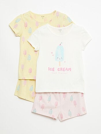Pack de 2 conjuntos de pijama curto em jersey de algodão