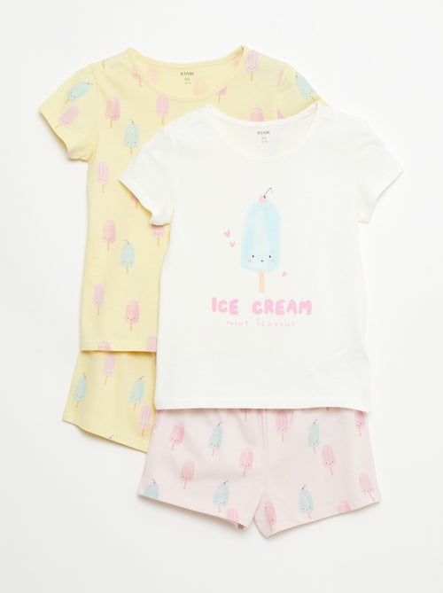 Conjunto de 2 pijamas curtos em jersey de algodão - Kiabi