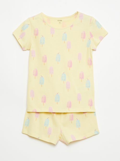 Conjunto de 2 pijamas curtos em jersey de algodão - Kiabi