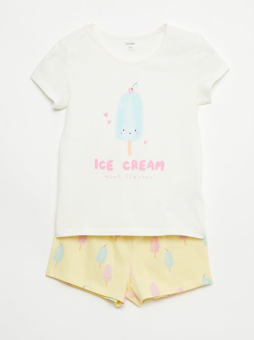 Conjunto de 2 pijamas curtos em jersey de algodão - Kiabi