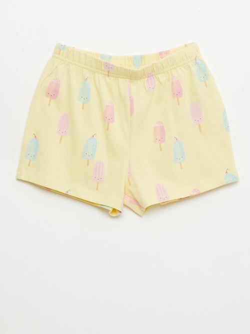 Conjunto de 2 pijamas curtos em jersey de algodão - Kiabi