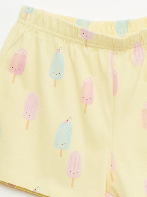 Conjunto de 2 pijamas curtos em jersey de algodão - Kiabi